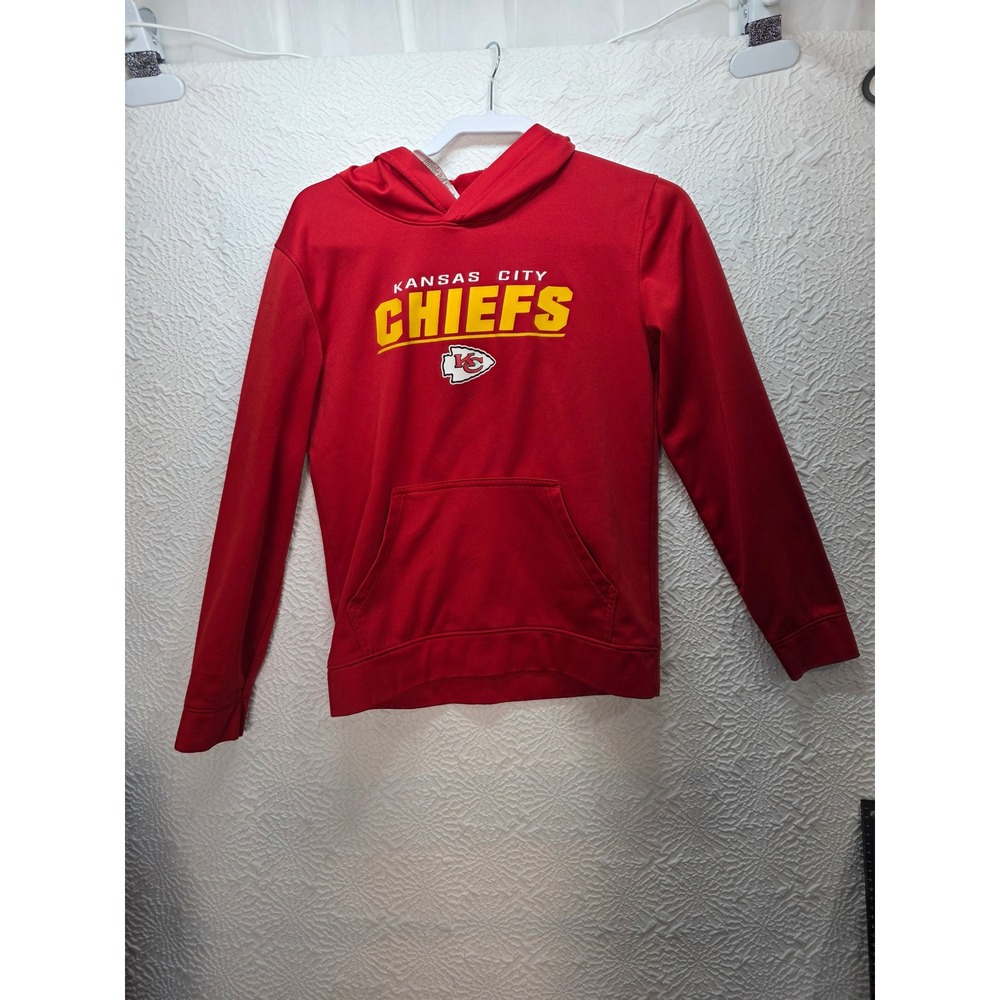 NFL Team Apparel Hoodie Kids L 14/16 Red Good Kansas City Chiefs Pullover